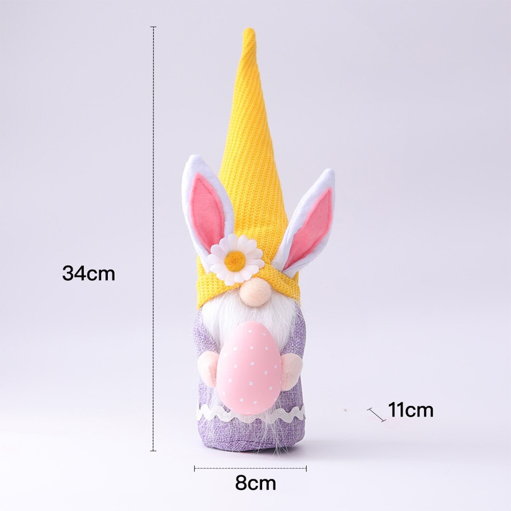 Easter Bunny Hug Egg Long Hat Colorful  Doll