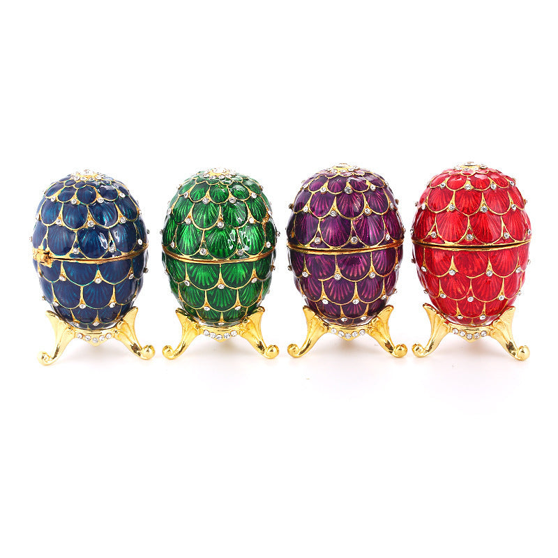 Painted  Electroplated Diamond-encrusted Easter Eggs Home Decoration