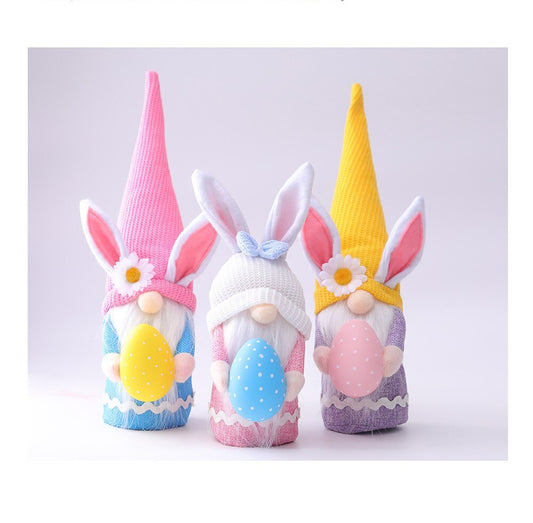 Easter Bunny Hug Egg Long Hat Colorful  Doll