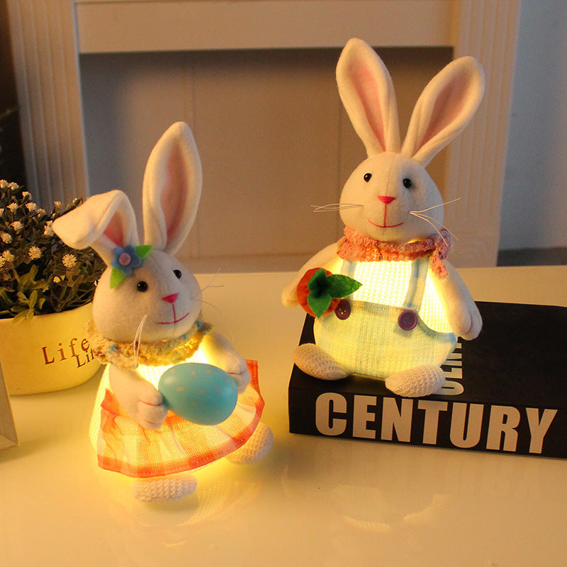 Easter Cartoon Cute Newspaper Egg Radish Luminous Rabbit Tabletop Decoration