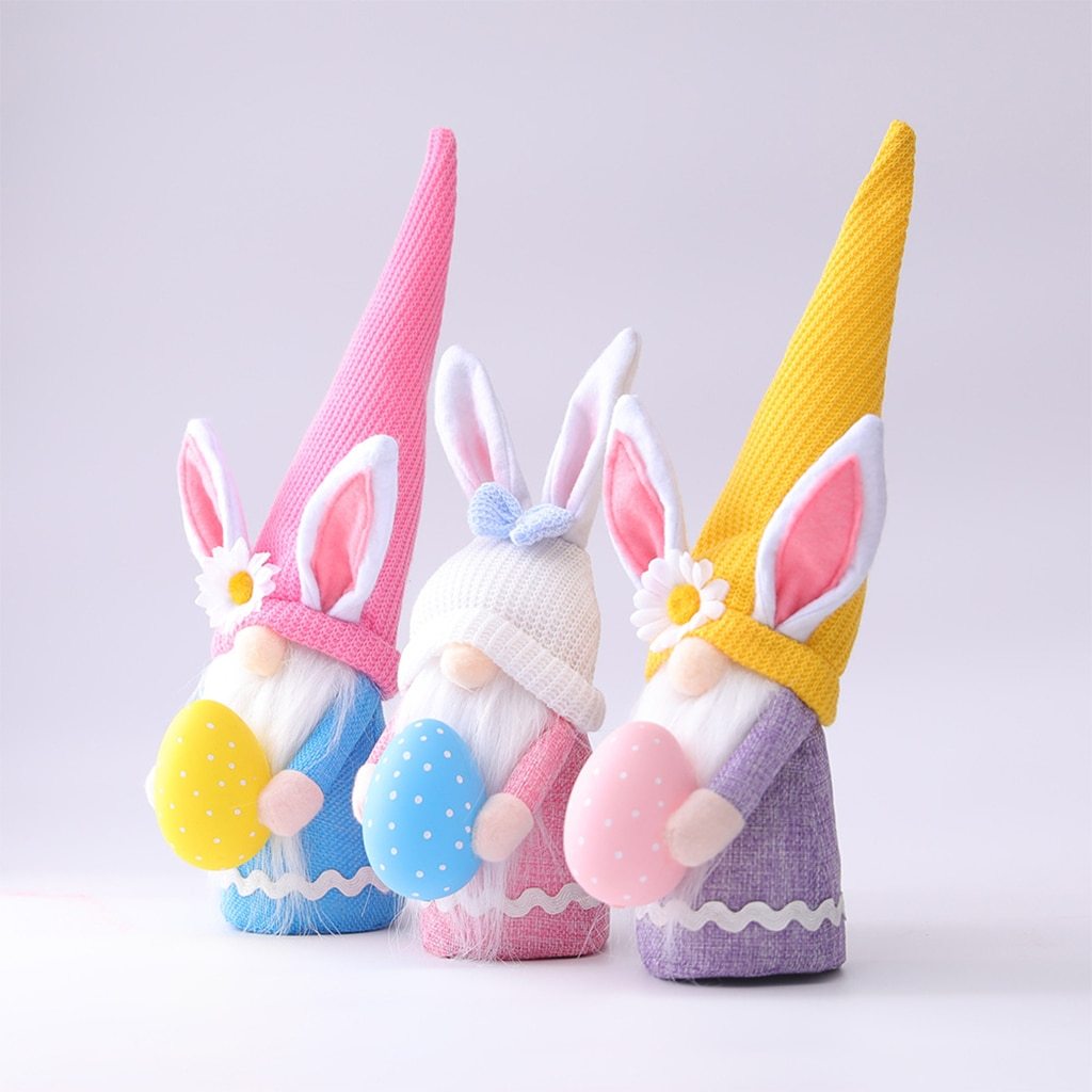 Easter Bunny Hug Egg Long Hat Colorful  Doll