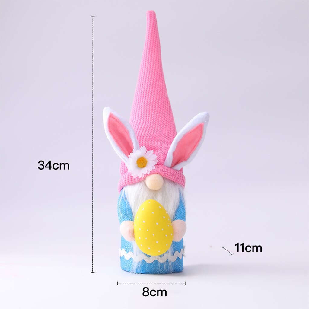 Easter Bunny Hug Egg Long Hat Colorful  Doll