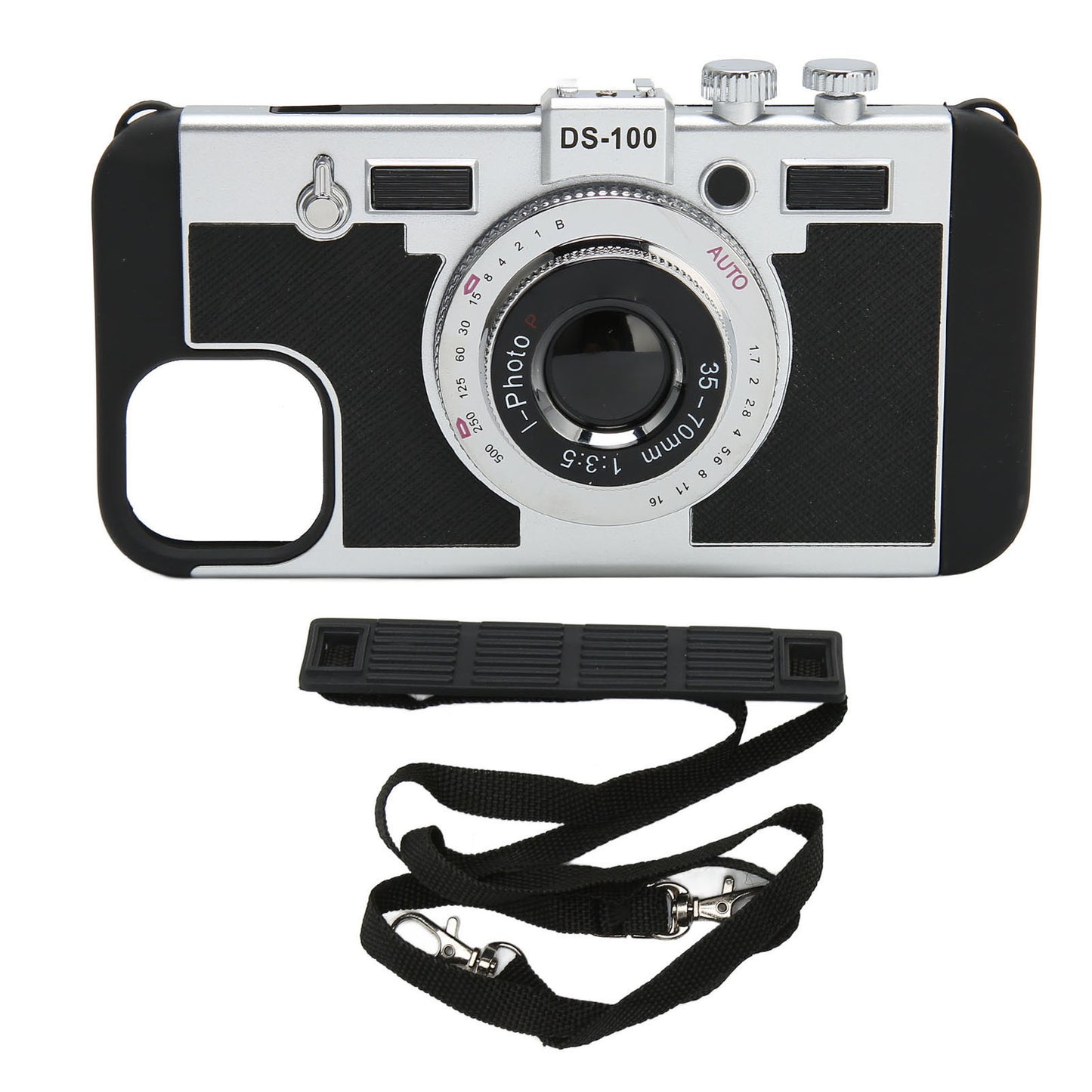 Phone Case Vintage Cover Cute 3D Cool Unique Camera Design Case With Removable Neck Strap Lanyard for Iphone 13