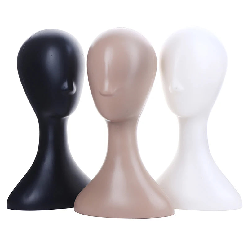 Pro Female Plastic Abstract Mannequin Manikin Head Model Wig Hat Hair Display Stand Holder