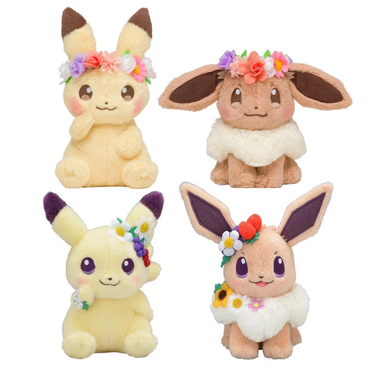 Easter Spring Festival Pikachu Peluche Eevee Plush Doll Pokemon Plush Toys Eevee Pikachu Stuffed Toys Children Xmas Kid Gift