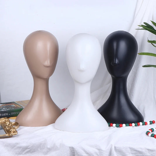 Pro Female Plastic Abstract Mannequin Manikin Head Model Wig Hat Hair Display Stand Holder