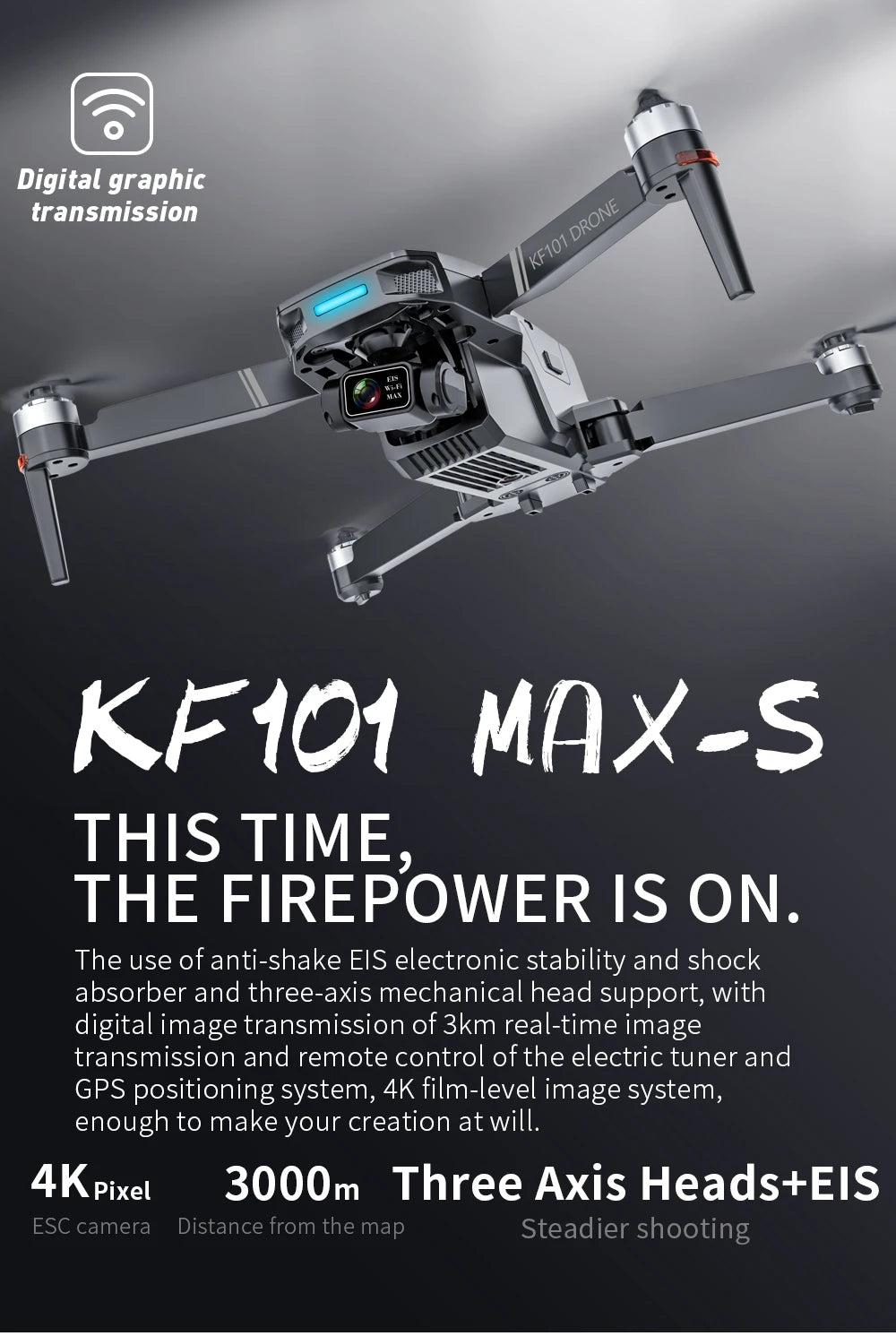 KF101 Max-S 5000M GPS Drone 4K Professional 8K HD Camera FPV Dron 3-Axis Gimbal Foldable Obstacle Avoidance RC Quadcopter Dron