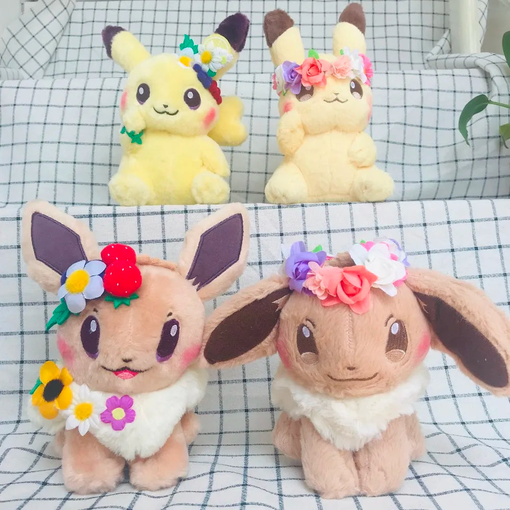 Easter Spring Festival Pikachu Peluche Eevee Plush Doll Pokemon Plush Toys Eevee Pikachu Stuffed Toys Children Xmas Kid Gift