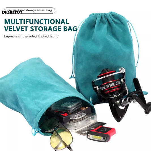 universal Fishing Tackle Storage Bag with Durable and Soft Flocking Material bags for Outdoor Camping protable