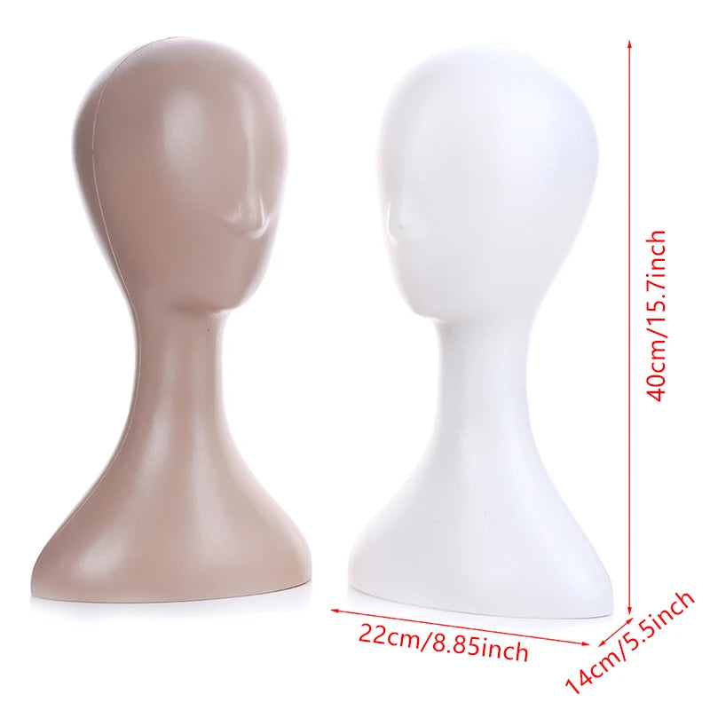 Pro Female Plastic Abstract Mannequin Manikin Head Model Wig Hat Hair Display Stand Holder