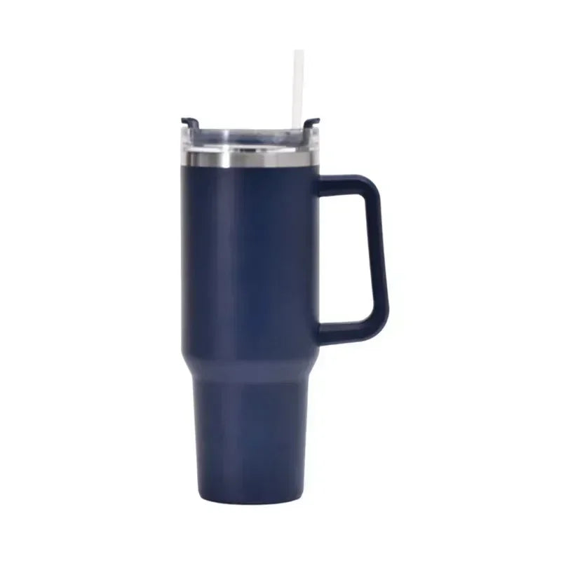 NEW 40oz Stainless Steel Water Bottle with Handle Lid Straw Vacuum Thermos Cup Car Coffee Mug Personalized Tumbler