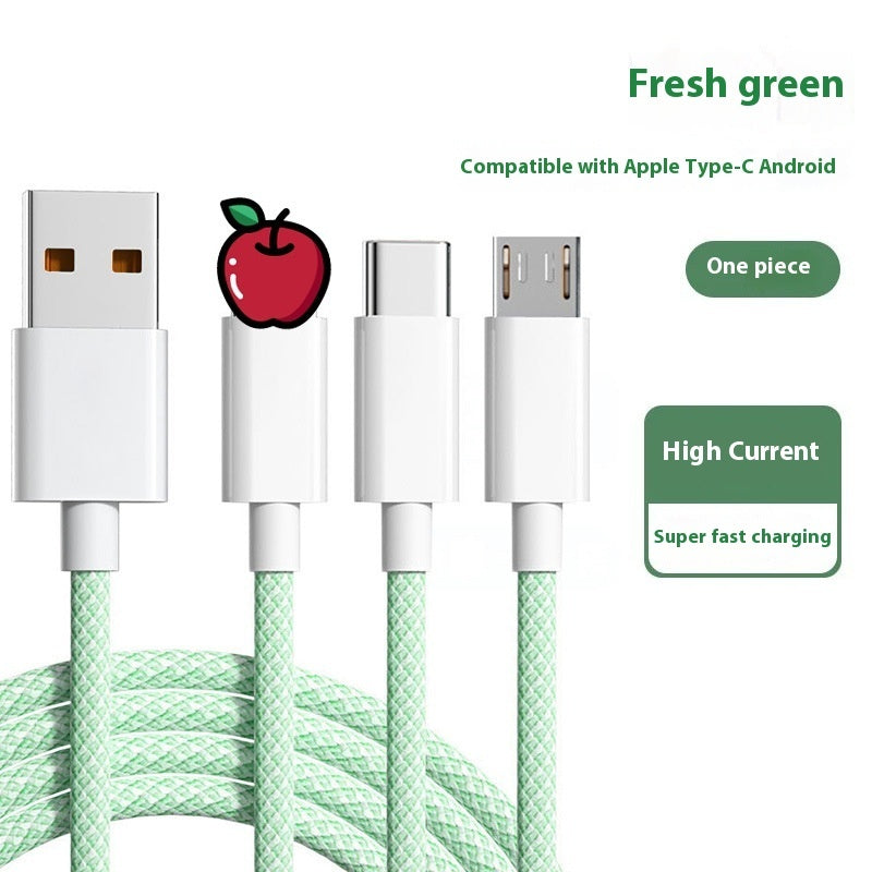 Three-in-one Data Cable 6A Multifunctional Fast Charge Line